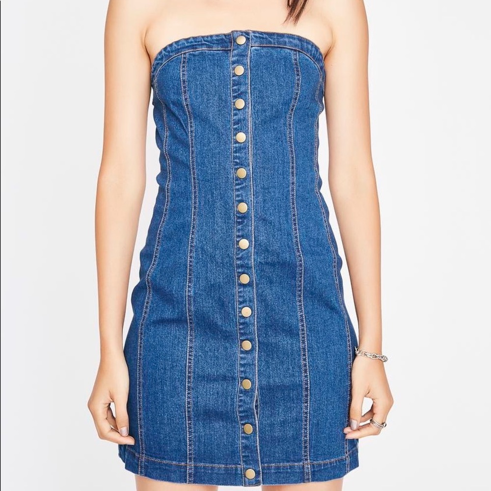 New with tags denim strapless dress